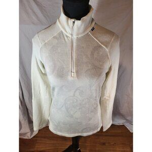 Helly Hansen 1/4 Zip Pullover Womens Medium White Merino Midweight Base Layer
